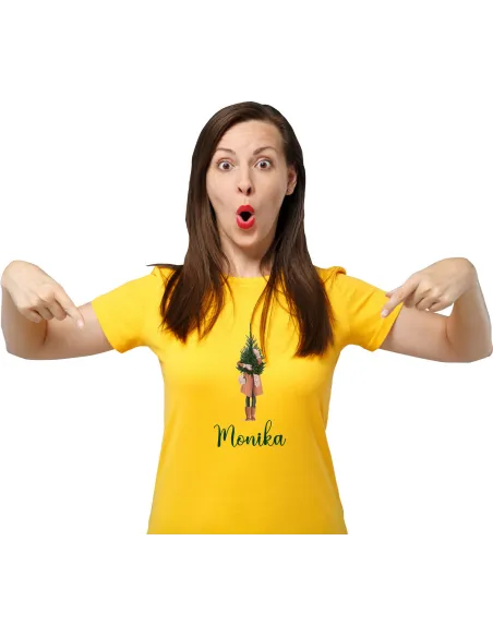 Koszulka Imieniem Prezent Świąteczny Choinka Personalizowany