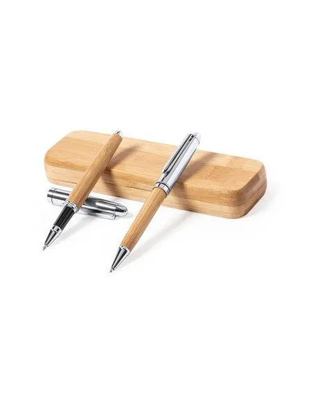 Bambusowy Zestaw Piśmienny, Długopis i Pióro Kulkowe