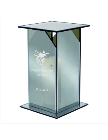 Ekskluzywny Lustrzany Szklany Znicz Personalizowany Grawer