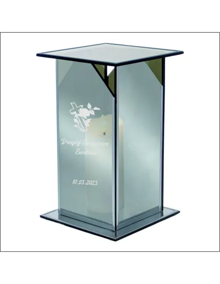 Ekskluzywny Lustrzany Szklany Znicz Personalizowany Grawer