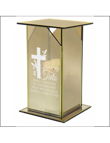 Ekskluzywny Znicz z Lustrzanym – Szkłem Personalizowany