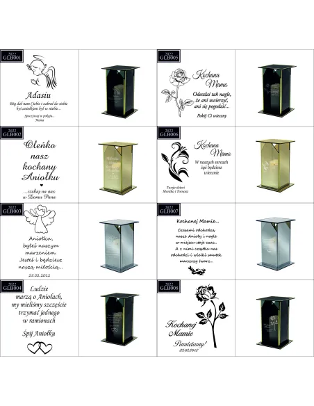 Ekskluzywny Lustrzany Szklany Znicz Personalizowany Grawer