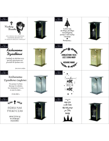 Ekskluzywny Lustrzany Szklany Znicz Personalizowany