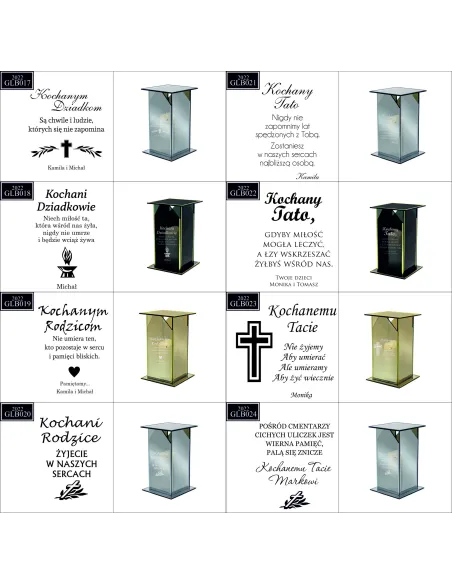Ekskluzywny Lustrzany Szklany Znicz Personalizowany Grawer