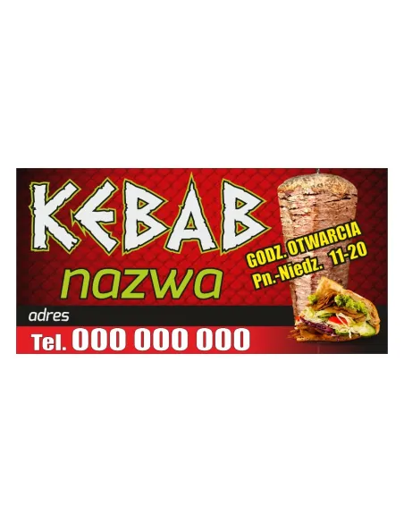Baner Reklamowy Gotowe Wzory Banerów Kebab Personalizowany
