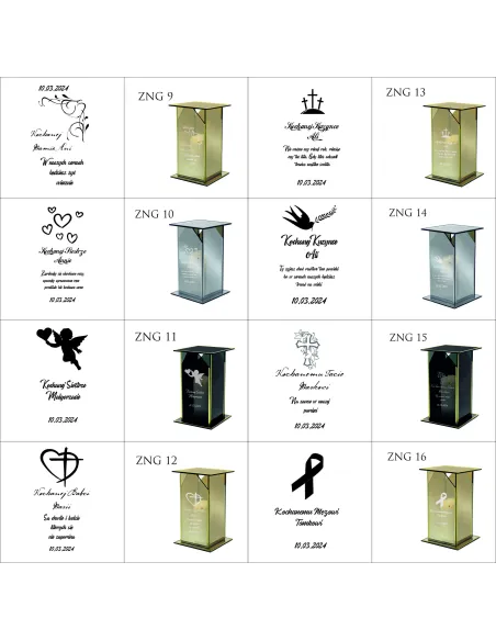 Ekskluzywny Znicz z Lustrzanym Personalizowany z Grawerem