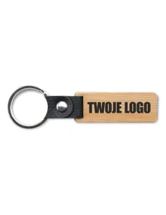 Brelok Bambusowy Reklamowy Gadżet z Nadrukiem z logo