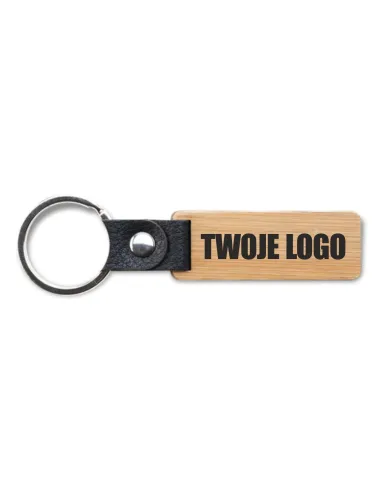 Brelok Bambusowy Reklamowy Gadżet z Nadrukiem z logo