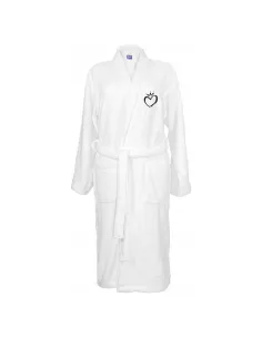 Szlafrok Biały z Haftem Personalizowany z logo dla Firm