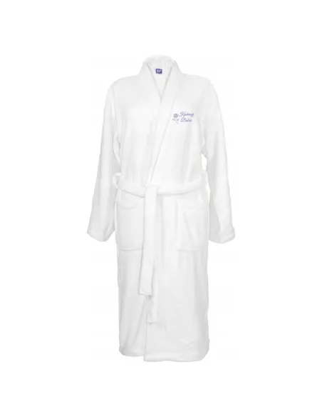 Szlafrok Biały z Haftem Rozmiar Unisex Prezent Babci Twój