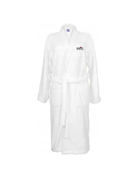 Szlafrok Biały z Haftem Rozmiar Unisex Prezent Żony Mrs