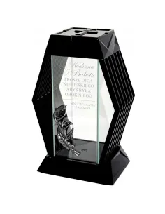 Znicz Lustro Róża Czarny – Dla Babci Grawerem Dedykacja