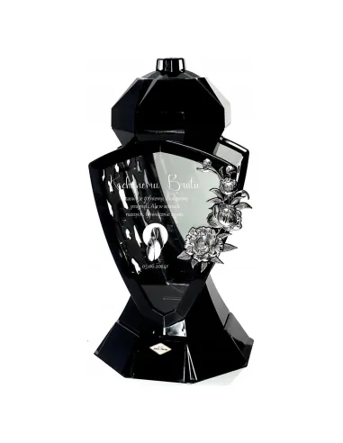 Znicz Lustro Róża Czarny Grawerem Personalizowany Brata