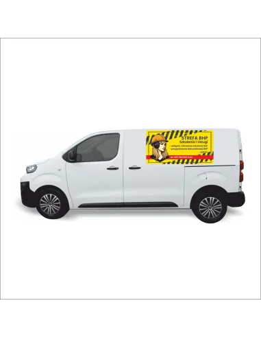 Reklama Naklejka na Samochód 0.5 m2 Strefa BHP dla Firm