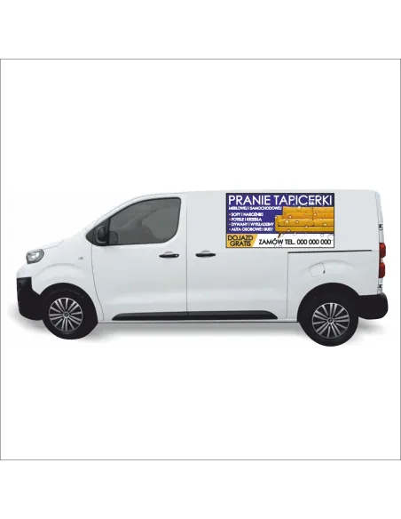 Reklama Naklejka na Samochód 0.5 m2 Pranie Tapicerki