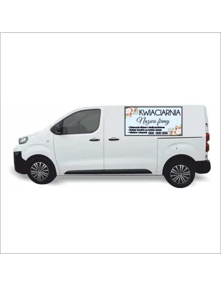 Reklama Naklejka na Samochód 0.5 m2 Lokal Kwieciarnia