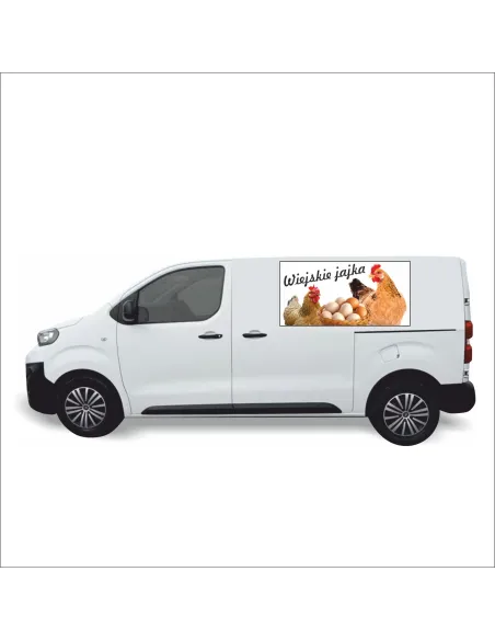 Naklejka Reklama Samochód 0 5 m2 Wiejskie Jajka na Samochód