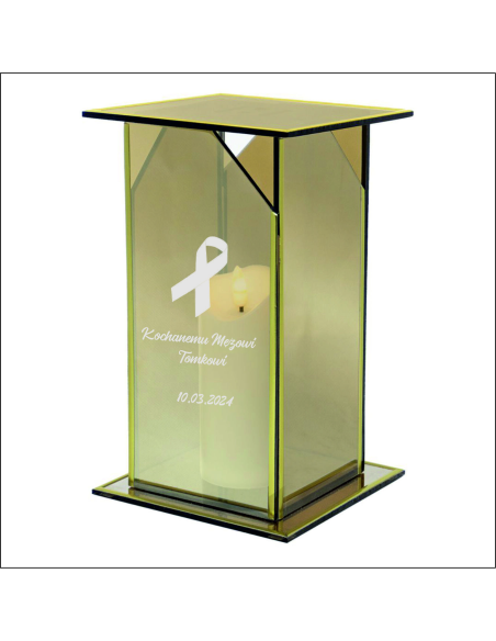 Ekskluzywny Lustrzany Szklany Znicz z Projektem z Nadrukiem