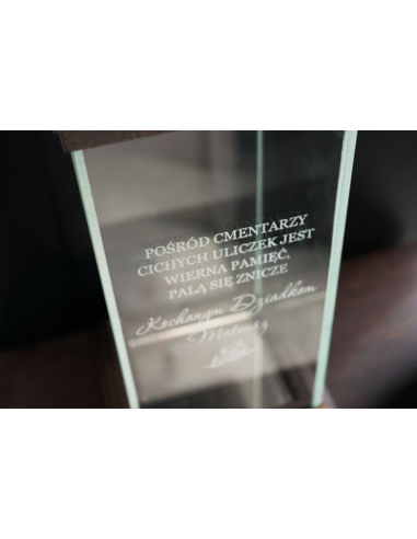 Ekskluzywny Lustrzany Szklany Znicz z Projektem z Nadrukiem