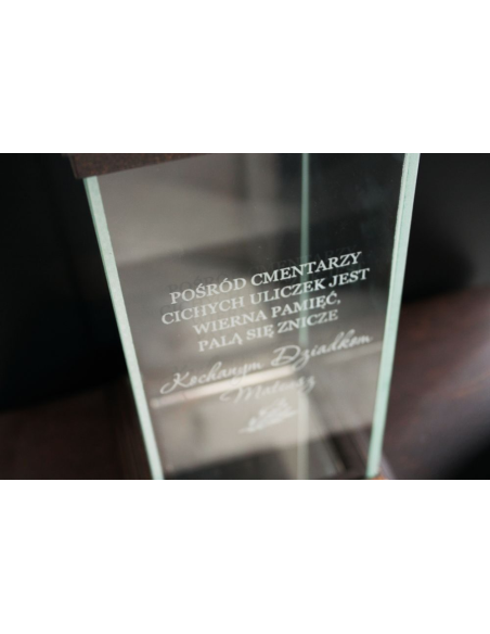 Ekskluzywny Lustrzany Szklany Znicz z Projektem z Nadrukiem