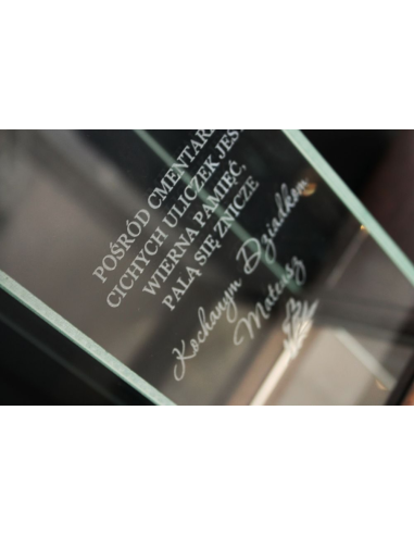 Ekskluzywny Lustrzany Szklany Znicz z Projektem z Nadrukiem