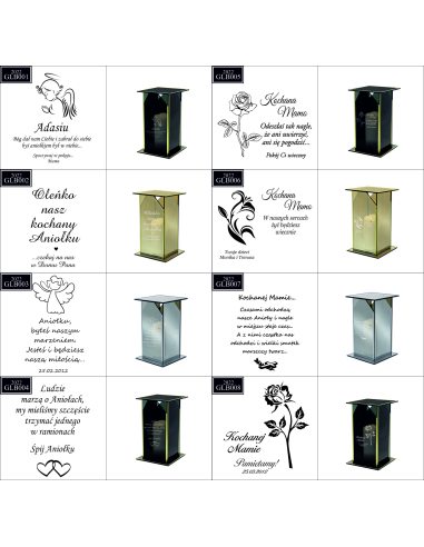 Ekskluzywny Lustrzany Szklany Znicz z Projektem z Nadrukiem