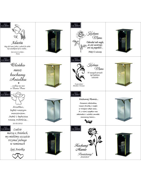 Ekskluzywny Lustrzany Szklany Znicz z Projektem z Nadrukiem