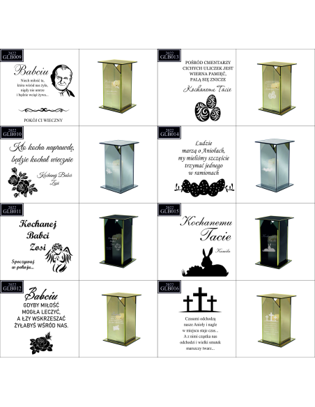 Ekskluzywny Lustrzany Szklany Znicz z Projektem z Nadrukiem