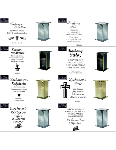 Ekskluzywny Lustrzany Szklany Znicz z Projektem z Nadrukiem