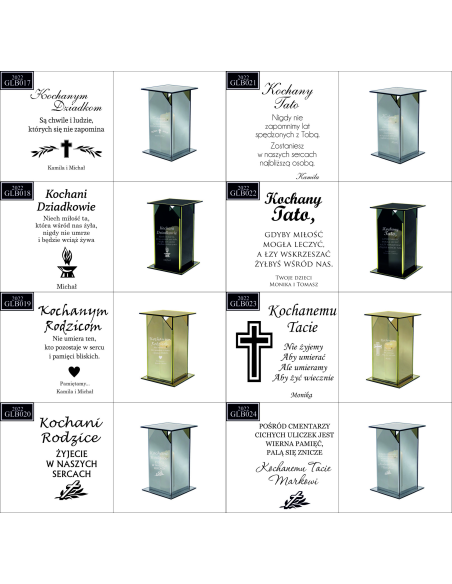 Ekskluzywny Lustrzany Szklany Znicz z Projektem z Nadrukiem