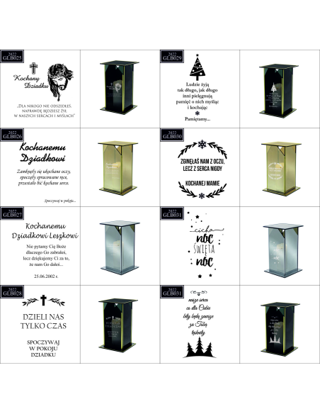 Ekskluzywny Lustrzany Szklany Znicz z Projektem z Nadrukiem