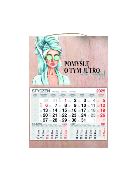 Kalendarz Wiszący 2025 Jednodzielny – Prezent na Dzień