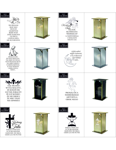 Ekskluzywny Lustrzany Szklany Znicz z Projektem z Nadrukiem