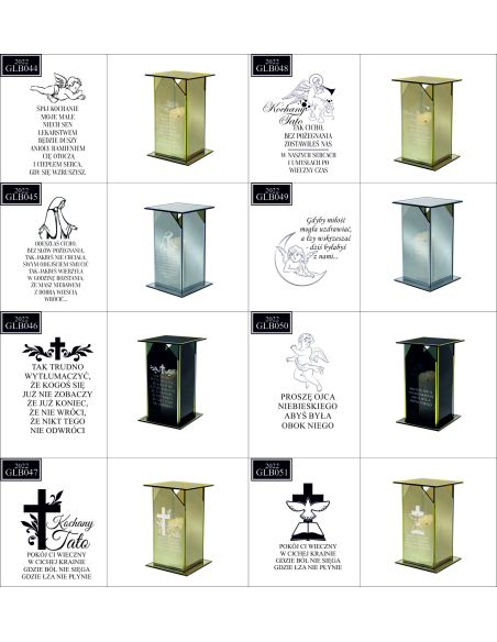 Ekskluzywny Lustrzany Szklany Znicz z Projektem z Nadrukiem