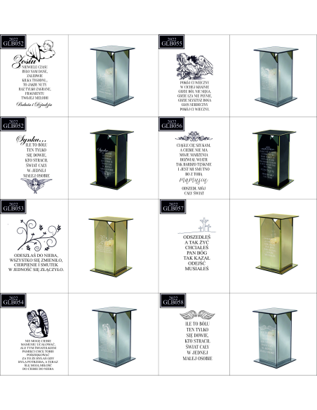 Ekskluzywny Lustrzany Szklany Znicz z Projektem z Nadrukiem