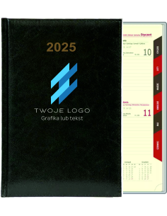 Kalendarz A5 2025 Tygodniowy Terminarz Firmowy logo Nazwa
