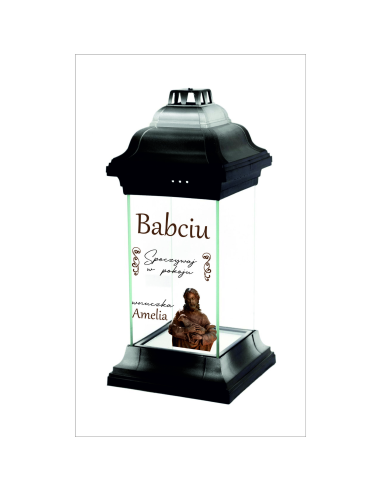 Personalizowany Znicz Kapliczka z Nadrukiem dla Babci