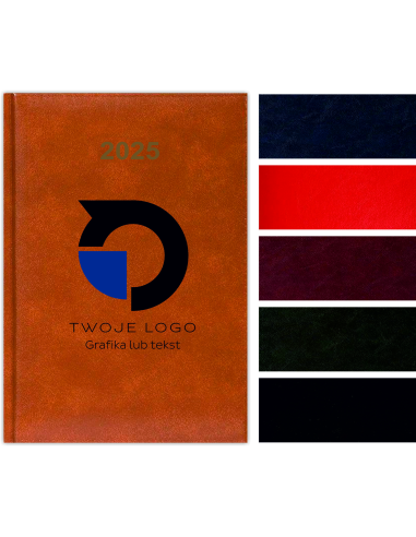 Kalendarz A5 2025 Tygodniowy Terminarz Firmowy logo Nazwa