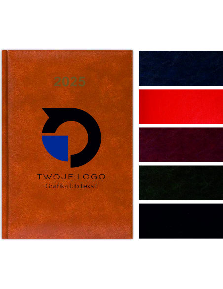 Kalendarz A5 2025 Tygodniowy Terminarz Firmowy logo Nazwa