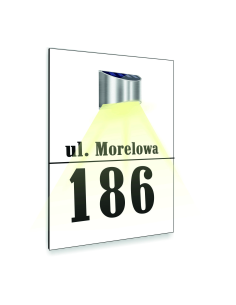 Duża Biała Tabliczka Podświetlana Adresowa Twój Adres