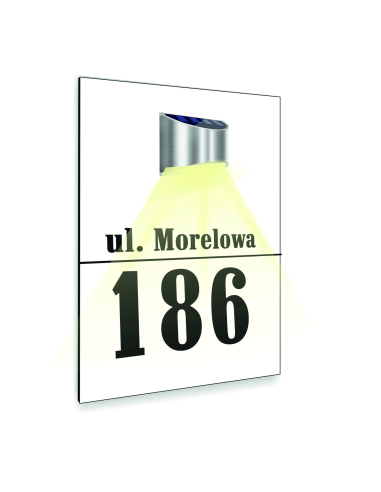 Duża Biała Tabliczka Podświetlana Adresowa Twój Adres