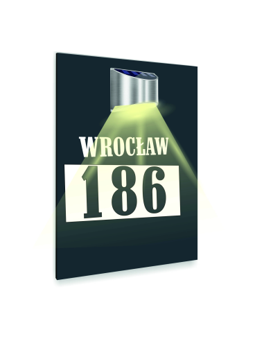 Antracyt Tabliczka Podświetlana Adresowa Numer Domu