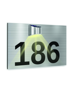 Tabliczka Srebrna Adresowa Podświetlana Lampka Numer Domu