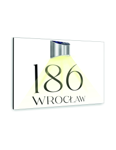 Tabliczka Biała Adresowa Podświetlana Lampka Numer Domu