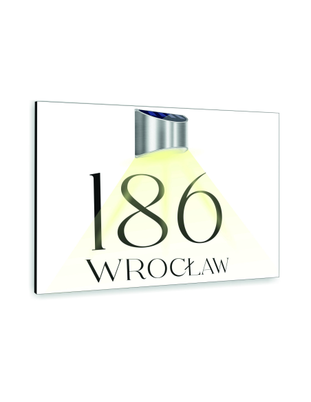 Tabliczka Biała Adresowa Podświetlana Lampka Numer Domu