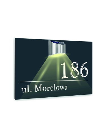 Tabliczka Antracyt Adresowa Podświetlana Lampka Numer