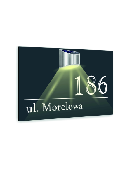 Tabliczka Antracyt Adresowa Podświetlana Lampka Numer