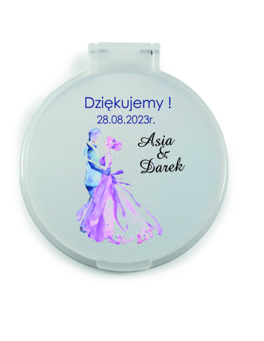 Lusterko z Imionami Podziękowania Gości Ślub Nadrukiem