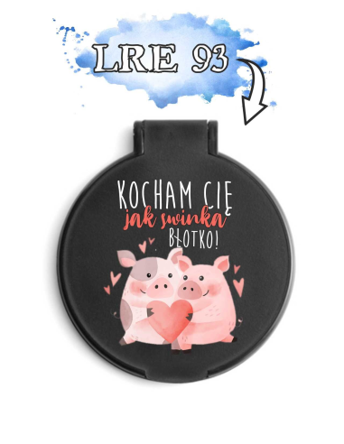 Lusterko Kieszonkowe Okrągłe Walentynki Prezent z Nadrukiem