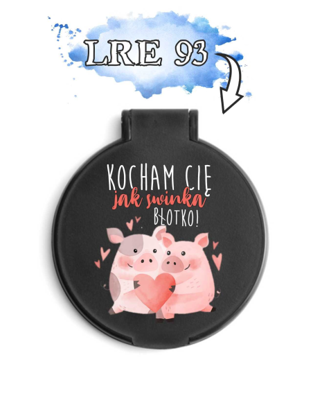 Lusterko Kieszonkowe Okrągłe Walentynki Prezent z Nadrukiem